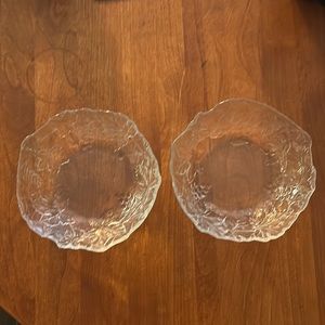 2 Arcoroc Cris D’argues Mallory Bowls, embossed Grapes Vines. 6.5”